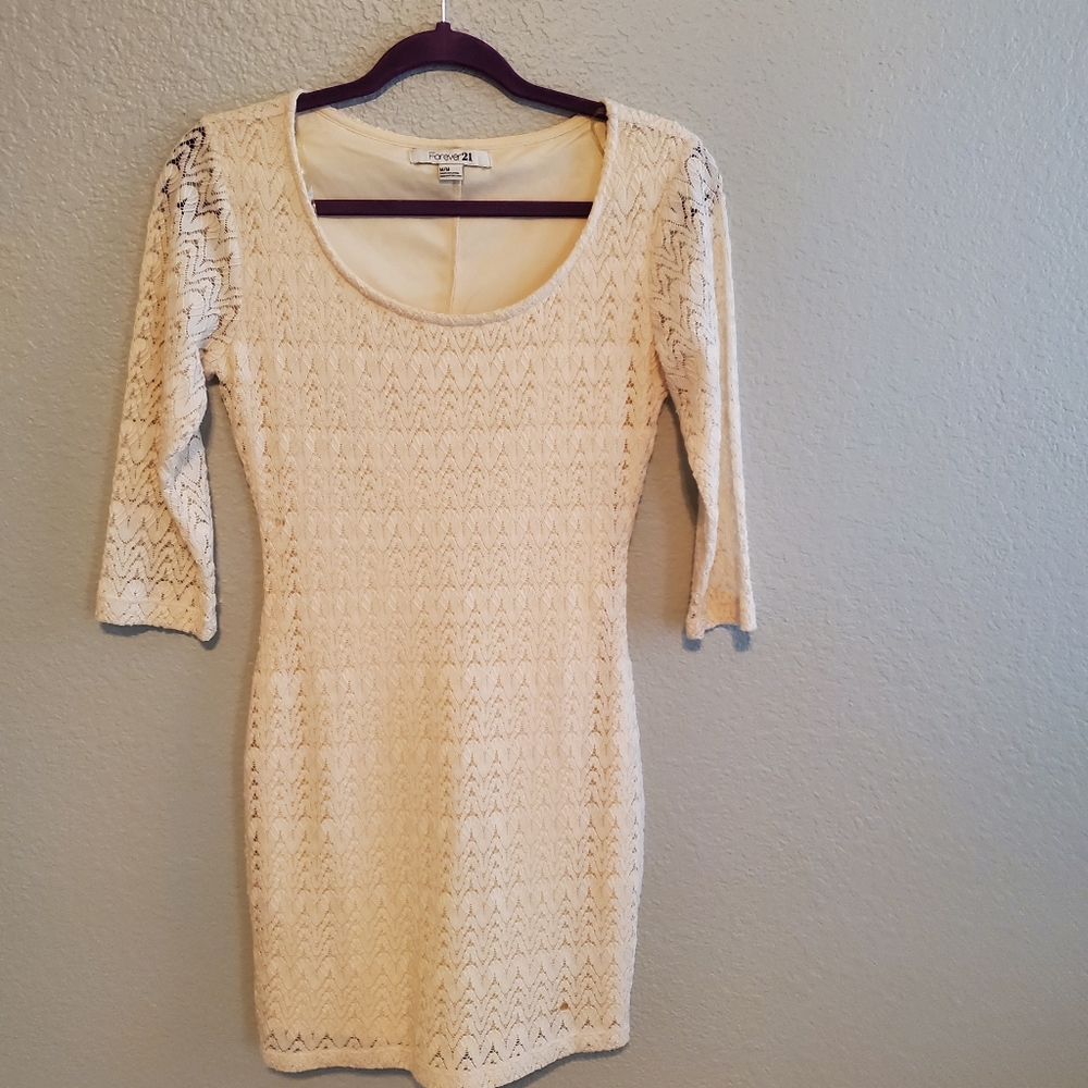 Cream sweater dress